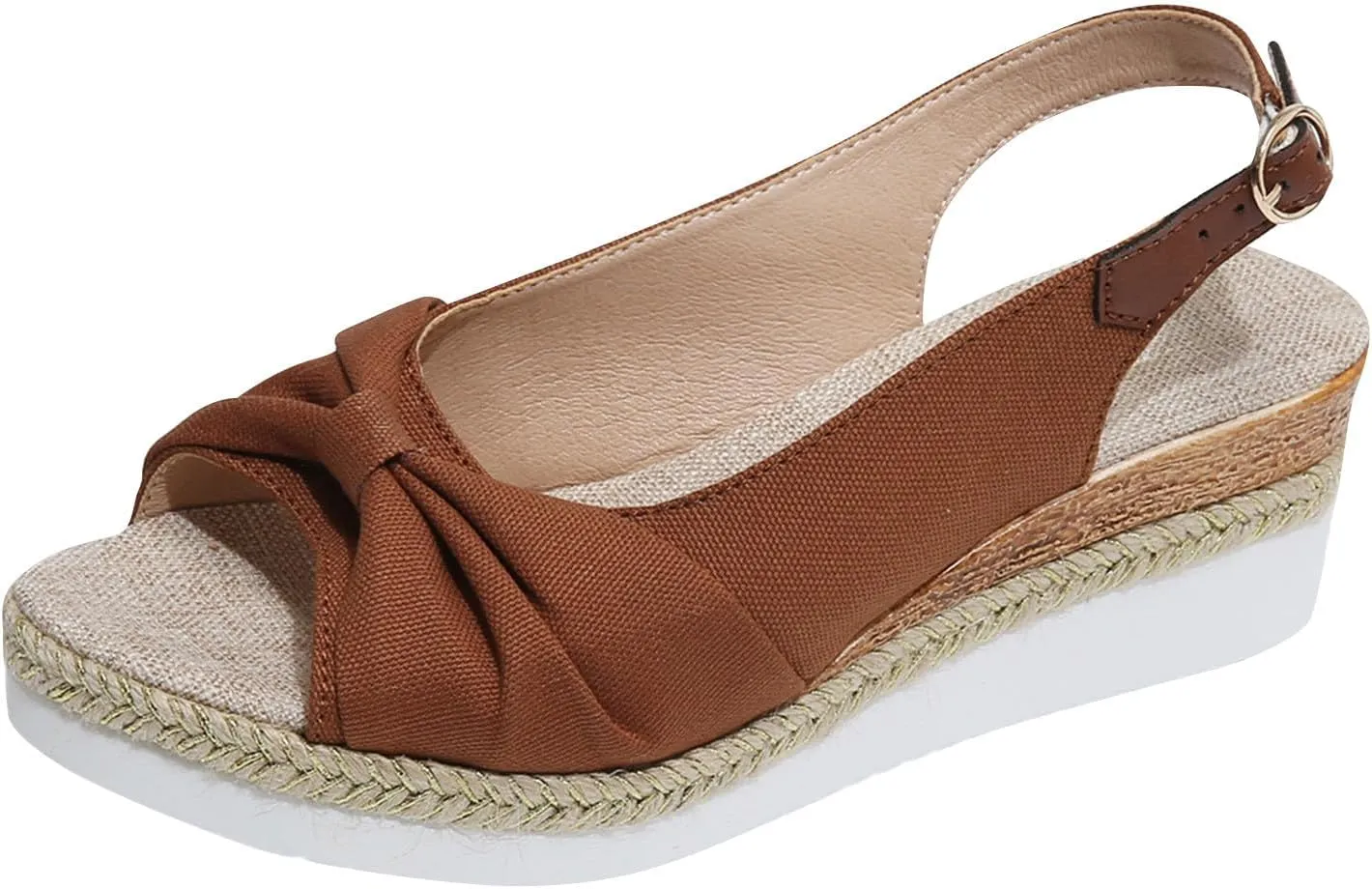 Womens Dress Sandals Plus Size Ankle Strap Buckle Black Sandal Wedge Casual Arch Support Comfortable Summer Shoes