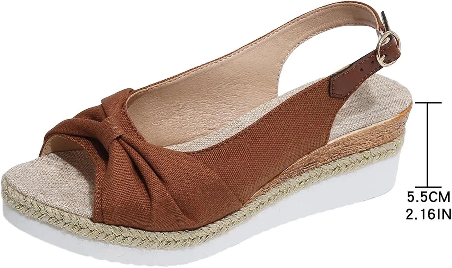 Womens Dress Sandals Plus Size Ankle Strap Buckle Black Sandal Wedge Casual Arch Support Comfortable Summer Shoes