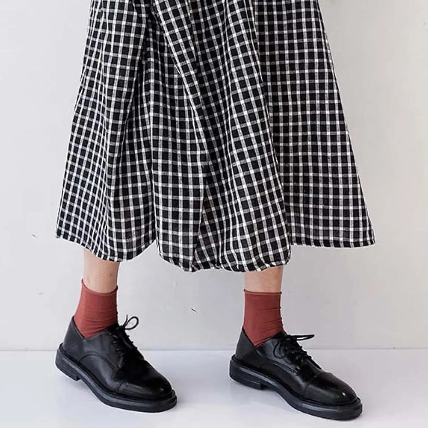 Women's Lace up Flat Shoes, Cute Round Toe Student Shoes, Oxford Girl's Lightweight Uniform Flat Shoes