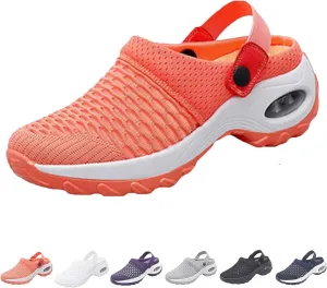 Women's Orthopedic Clogs,Slip On Mesh with Air Cushion Support Sandals, Reduce Back and Knee Pressure Mesh Shoes