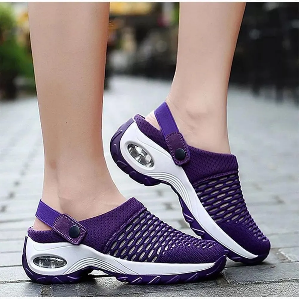 Women's Orthopedic Clogs,Slip On Mesh with Air Cushion Support Sandals, Reduce Back and Knee Pressure Mesh Shoes