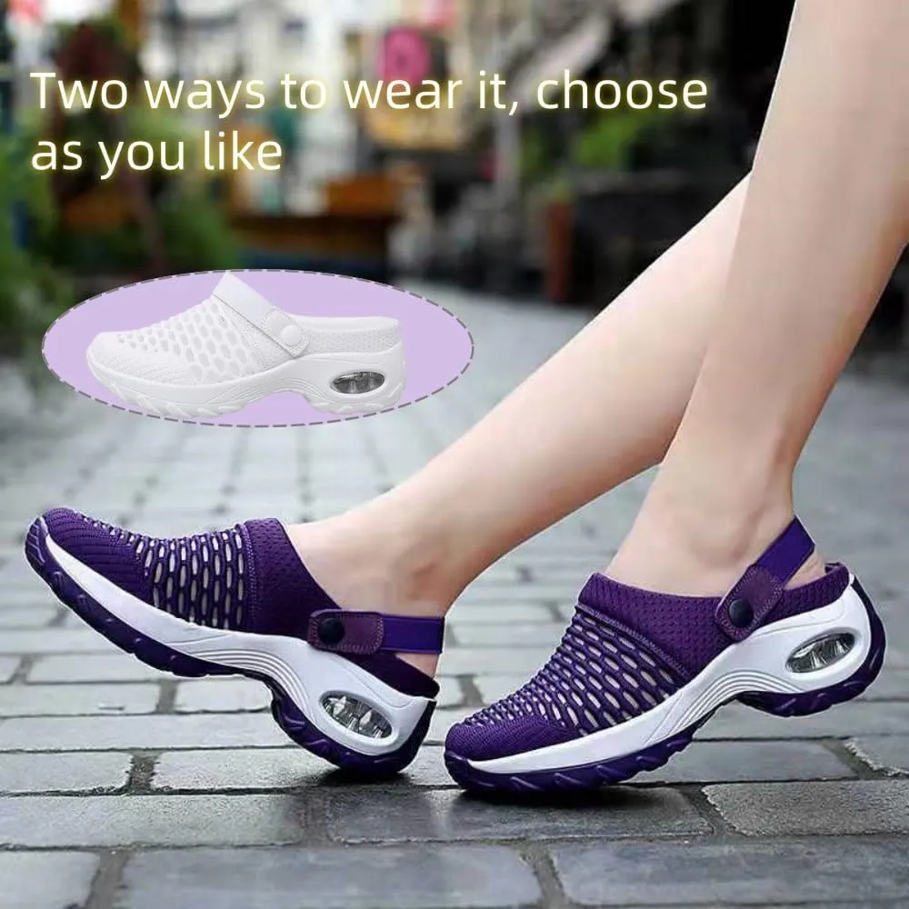 Women's Orthopedic Clogs,Slip On Mesh with Air Cushion Support Sandals, Reduce Back and Knee Pressure Mesh Shoes