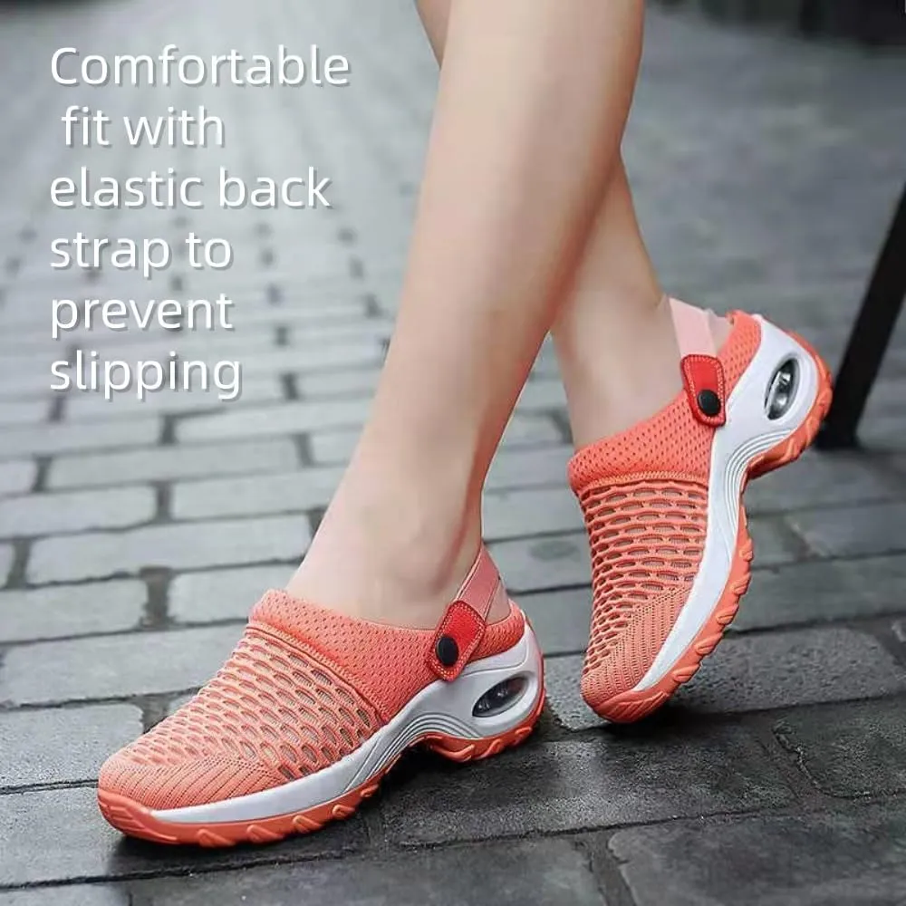 Women's Orthopedic Clogs,Slip On Mesh with Air Cushion Support Sandals, Reduce Back and Knee Pressure Mesh Shoes