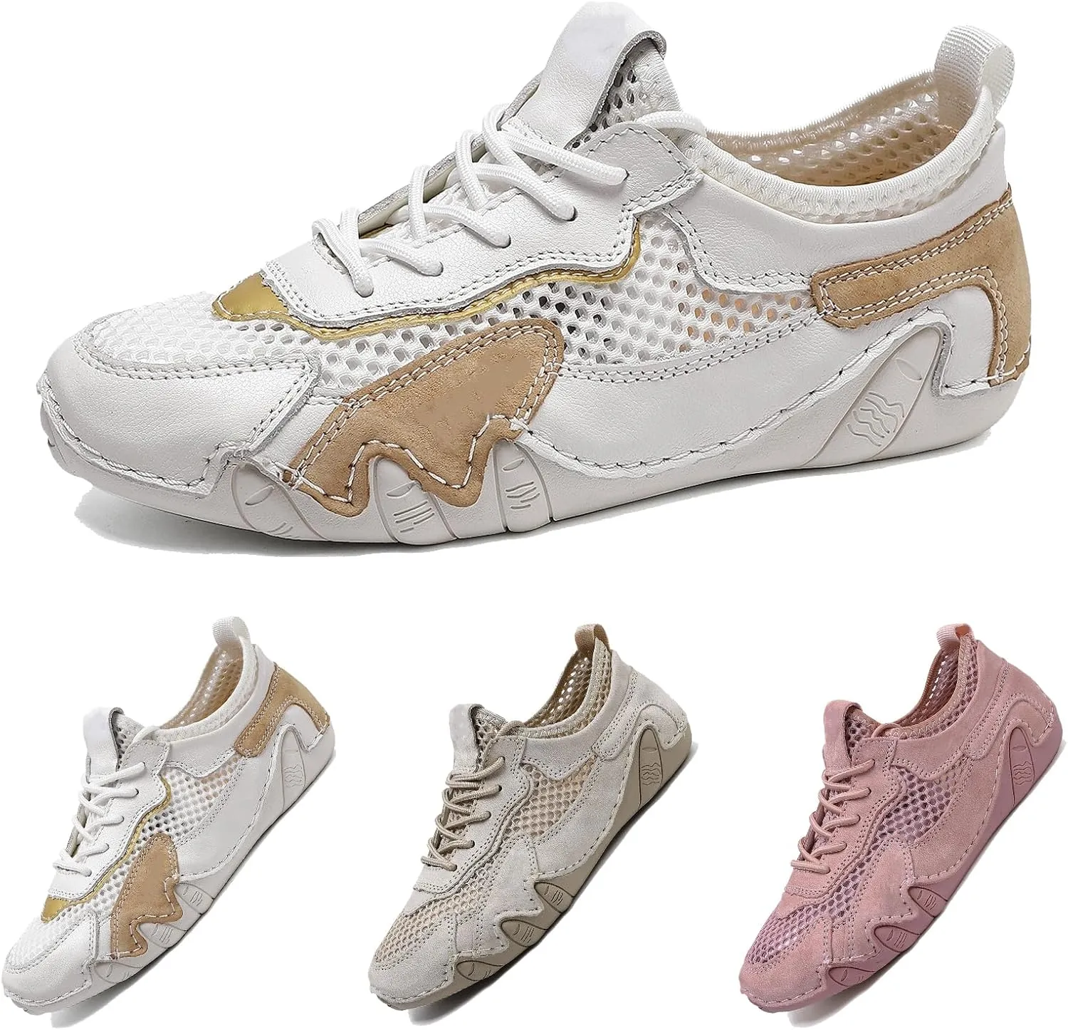 Women's Outdoor Mesh Shoes Lightweight Cushioned Slip-on Summer Sports Shoes Breathable Mesh Non-Slip Sneakers Camping Driving Walking and Hiking
