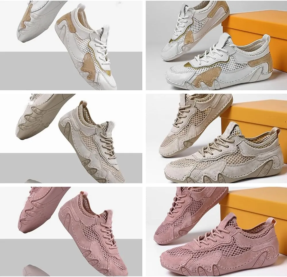 Women's Outdoor Mesh Shoes Lightweight Cushioned Slip-on Summer Sports Shoes Breathable Mesh Non-Slip Sneakers Camping Driving Walking and Hiking