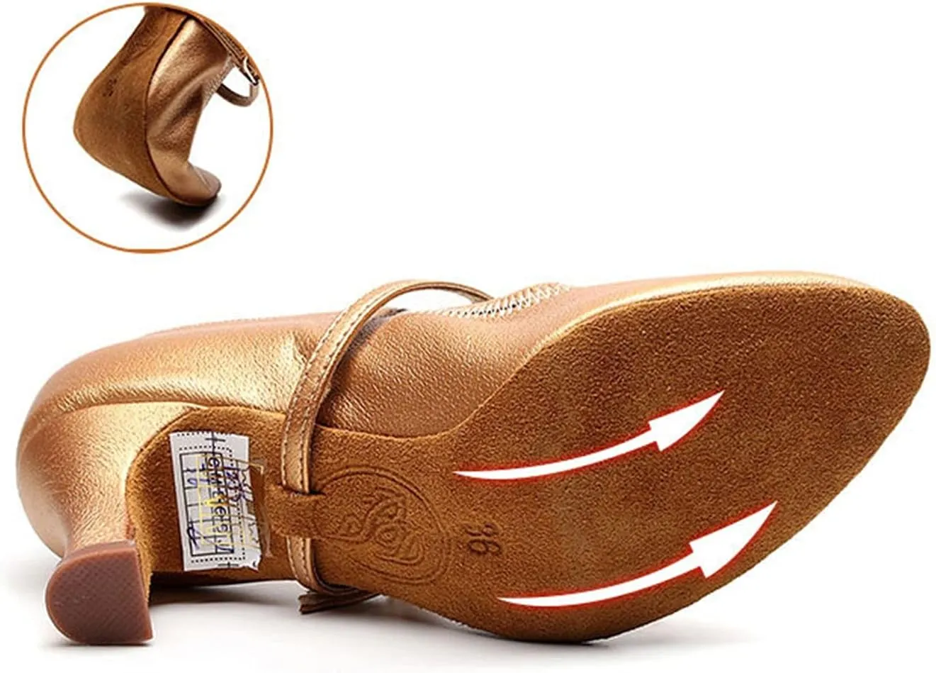 Womens Practice Beginner Latin Tango Ballroom Character Dance Shoes, for Prom Wedding Social Party (Color : Gold 7cm, Size : 5.5)