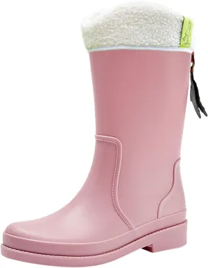 Womens Rain Boots Womens Rubber Boots Anti-Slip for Boating Fishing Gardening Farming Slip-On Rain Shoes
