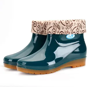 Womens Rubber Boots Womens Rain Boots Waterproof Anti-Slip for Boating Fishing Gardening Farming Rain Shoes