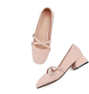 Women's Shock-Absorbing Mary Jane High Heels, Suitable for Girl's Soft Party Shoes