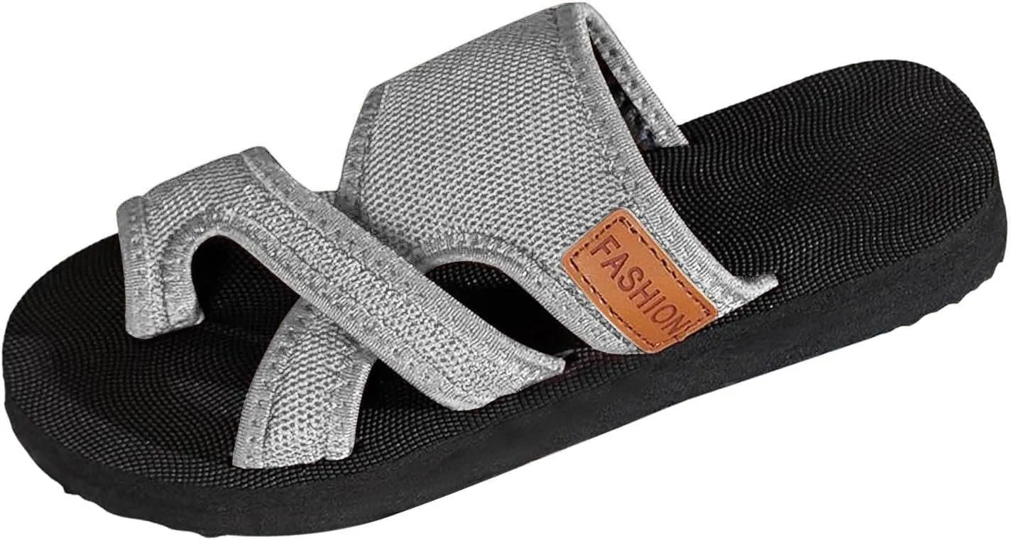 Womens Slide Sandals Wide Width Open Toe Beach Breathable Comfortable Mesh Hollow Mesh Slide Slippers Non-Slip Orthopedic Walking Summer Casual Flats Shoes Lightweight Outdoor Flat Sandal