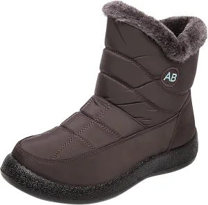 Womens Slip on Snow Boots Waterproof Women's Black Waterproof Snow Boots Snow Boots Womens Slip on Ankle Winter Boots for Women Waterproof Womens Winter Hiking Boots