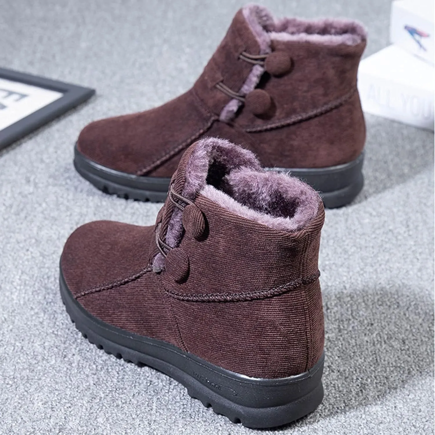 Womens Snow Boots Size 9 Wide Botas Para Mujer De Invierno Confort Waterproof Snow Boots for Women Pink Fur Boots Womens Tennis Shoes for Snow Walking Early Prime of Day Deals