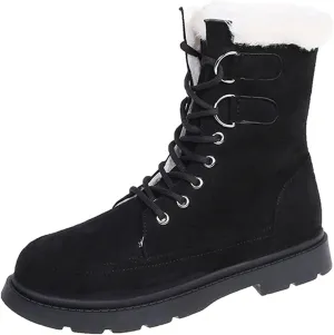 Womens Snow Boots Waterproof Wide Size 7 White Snow Boots Women Winter Brown Fur Boots for Women Waterproof Boots for Winter Waterproof Botas De Invierno Para Mujer Negras