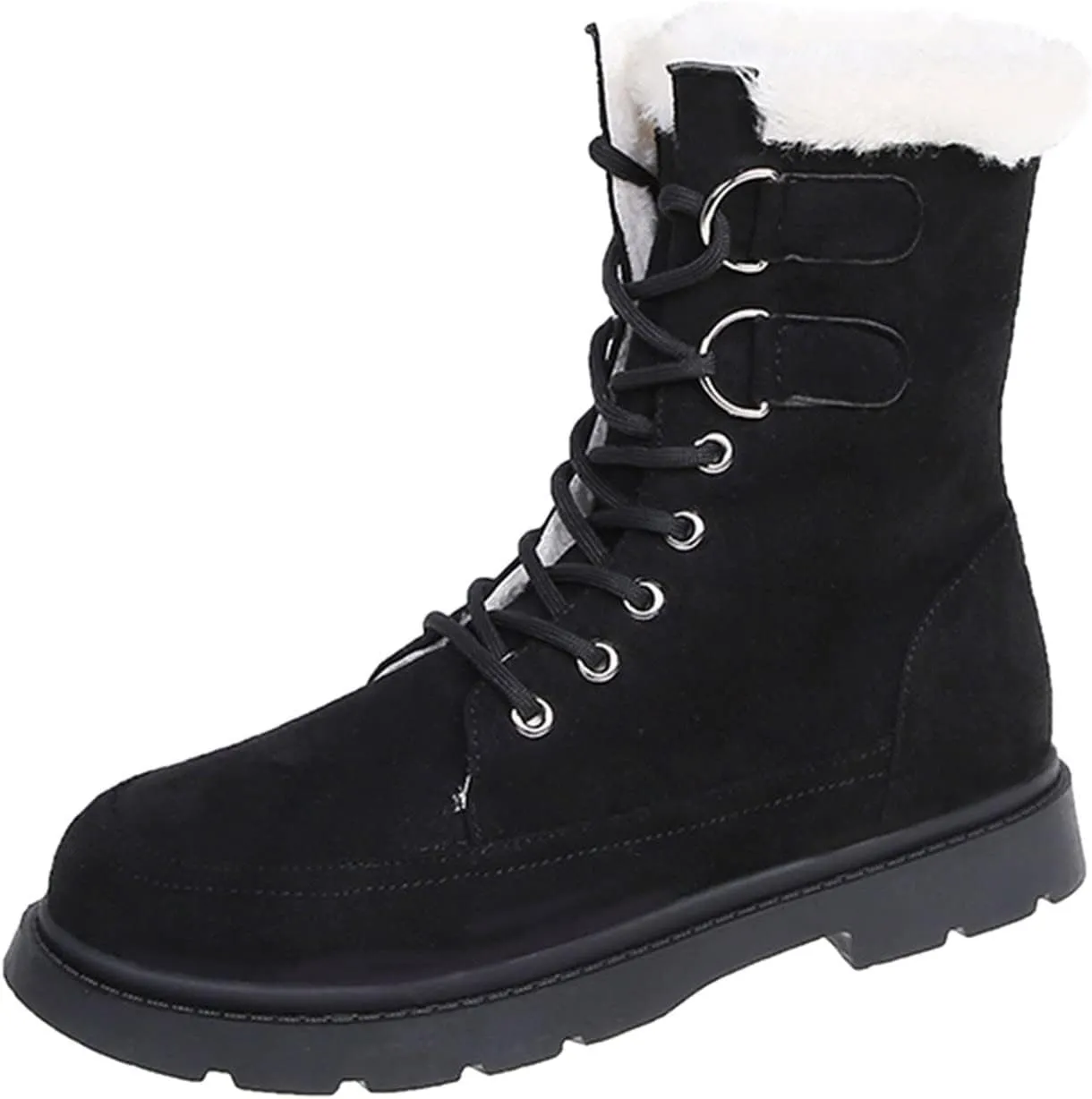 Womens Snow Boots Waterproof Wide Size 7 White Snow Boots Women Winter Brown Fur Boots for Women Waterproof Boots for Winter Waterproof Botas De Invierno Para Mujer Negras