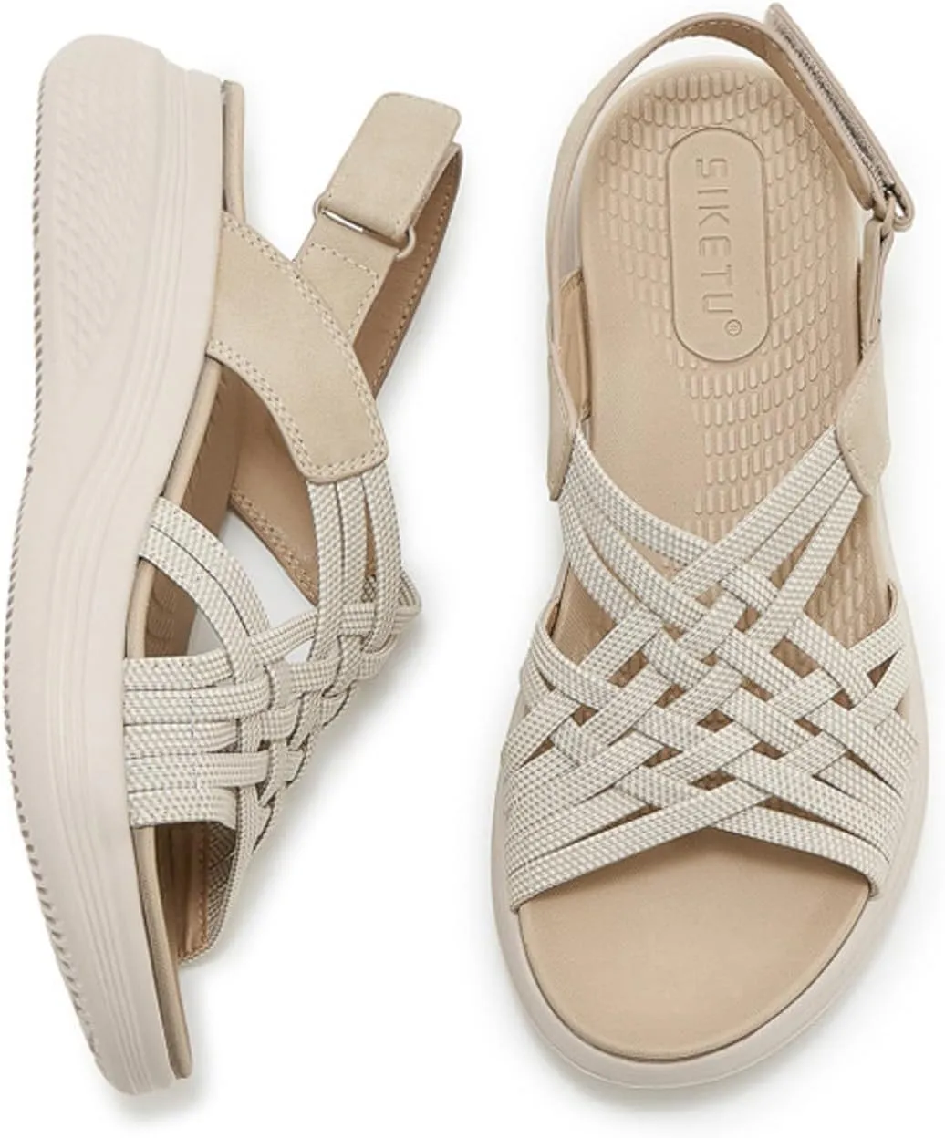 Women's Walking Sandals Hiking Thick Athletic Thick Bottom Sandals with Adjustable Strap Summer Beach Shoes