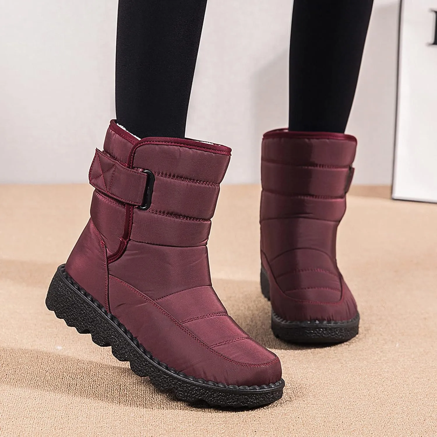 Women's Waterproof Snow Boots Lightweight Waterproof Snow Boots Women Winter Boots Waterproof Cold Weather Woman Winter Boots Knee High Wide Calf Plus Size Snow Boots Extra Wide Calf