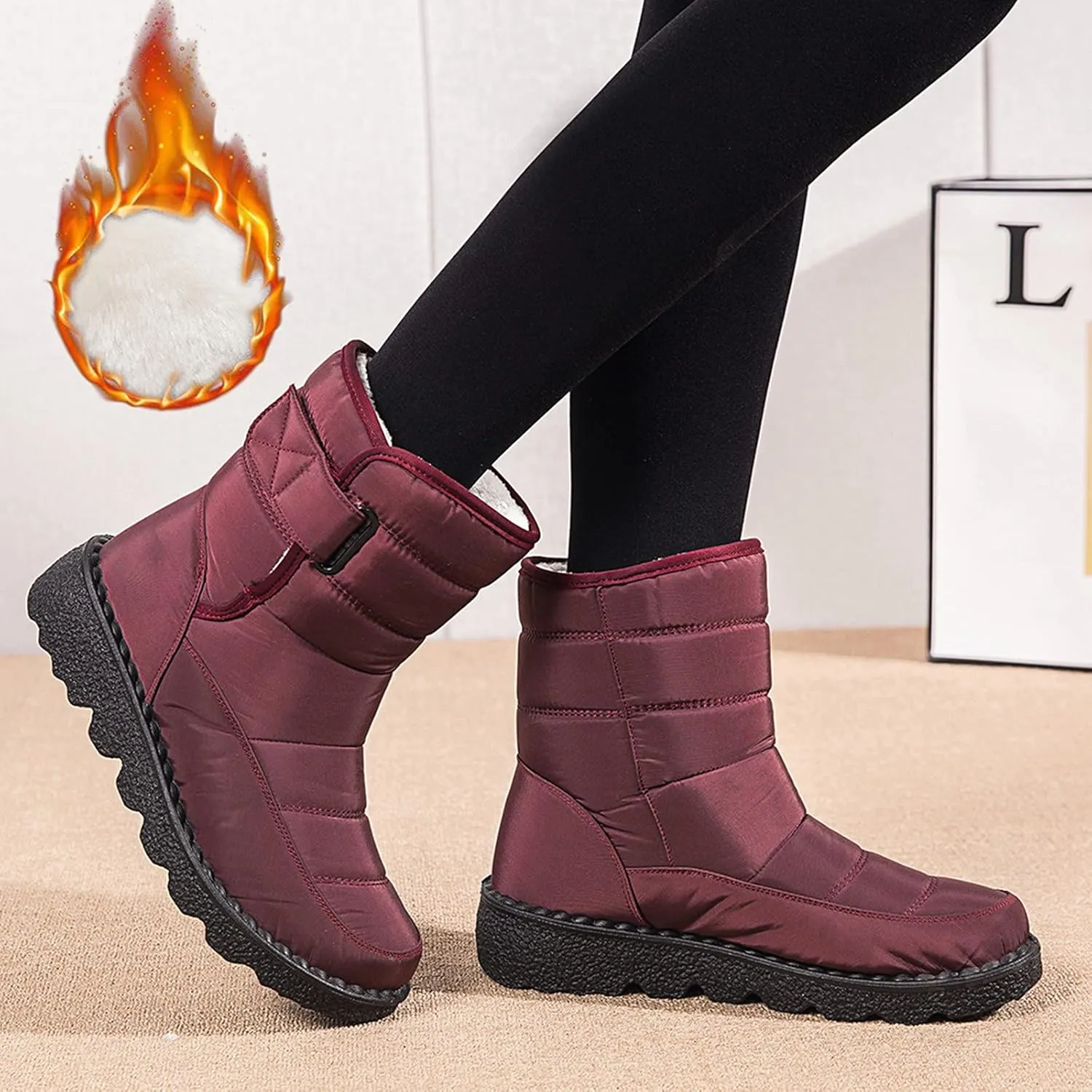 Women's Waterproof Snow Boots Lightweight Waterproof Snow Boots Women Winter Boots Waterproof Cold Weather Woman Winter Boots Knee High Wide Calf Plus Size Snow Boots Extra Wide Calf
