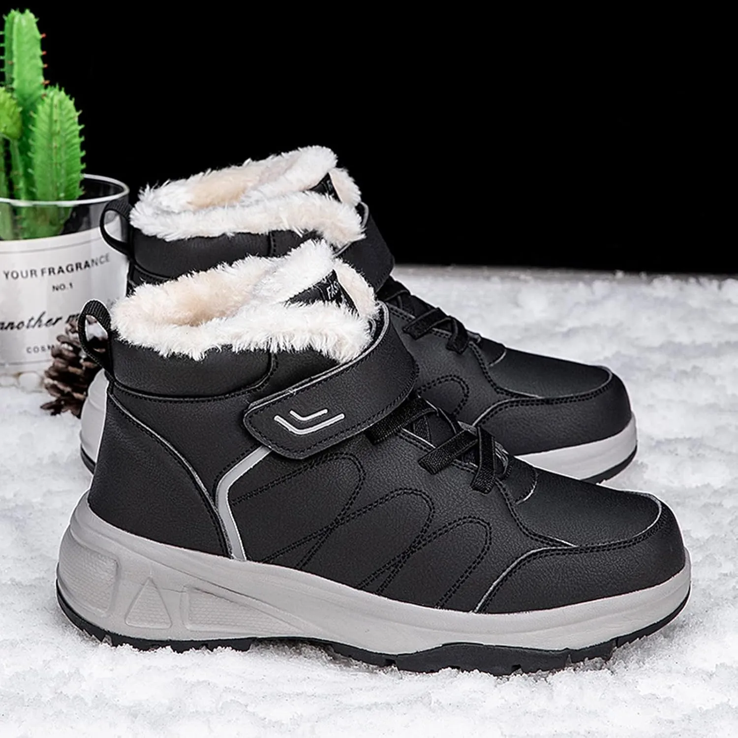 Women's Waterproof Snow Boots Wide Width Women's Waterproof Boots Tall Fuzzy Knee High Winter Boots for Women Cute Waterproof Comfortable Walking Boots Women Womens Winter Ankle Boots