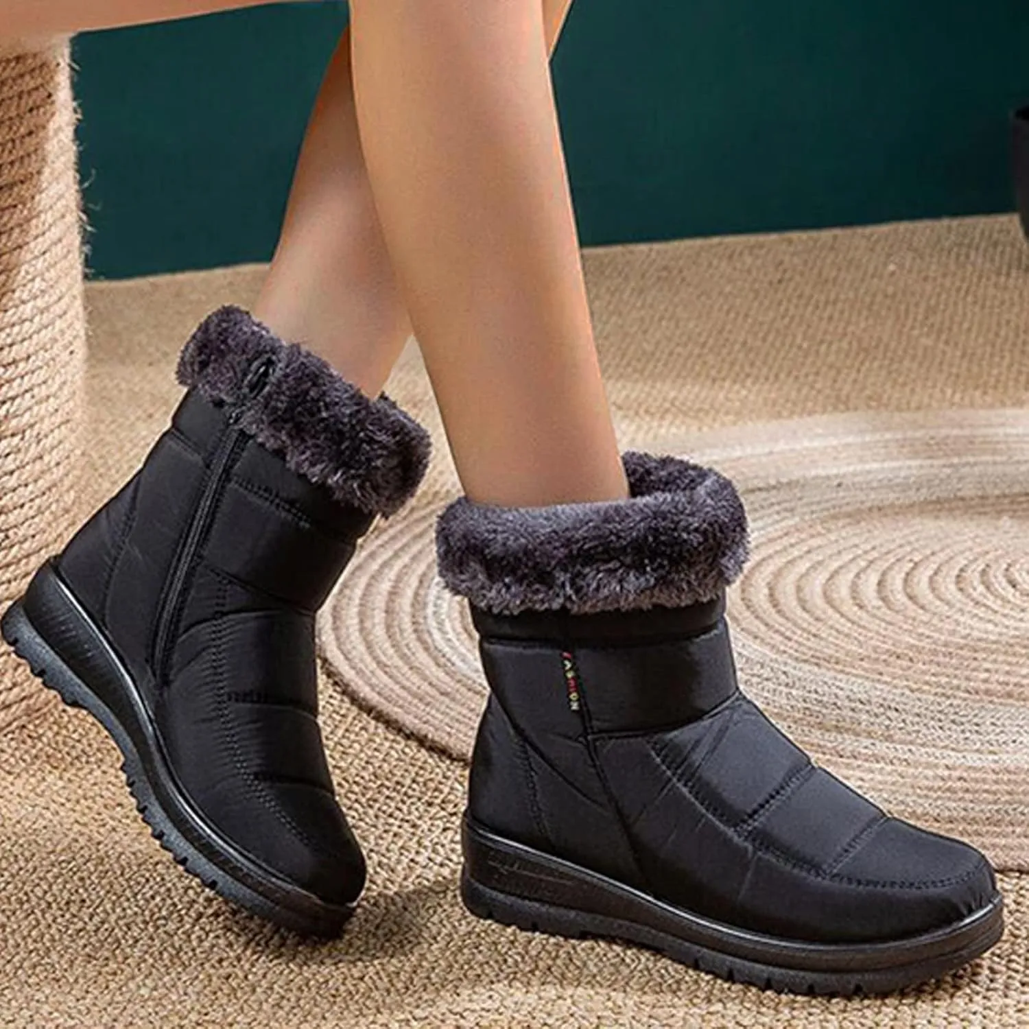 Women's Waterproof Snow Boots Zipper Snow Boots Women Waterproof Brown Waterproof Snow Boots Wide Boots for Winter Waterproof Women 2023 Tall Winter Boots for Women Snow
