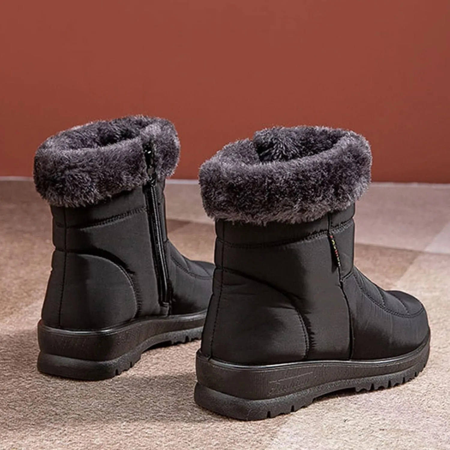Women's Waterproof Snow Boots Zipper Snow Boots Women Waterproof Brown Waterproof Snow Boots Wide Boots for Winter Waterproof Women 2023 Tall Winter Boots for Women Snow