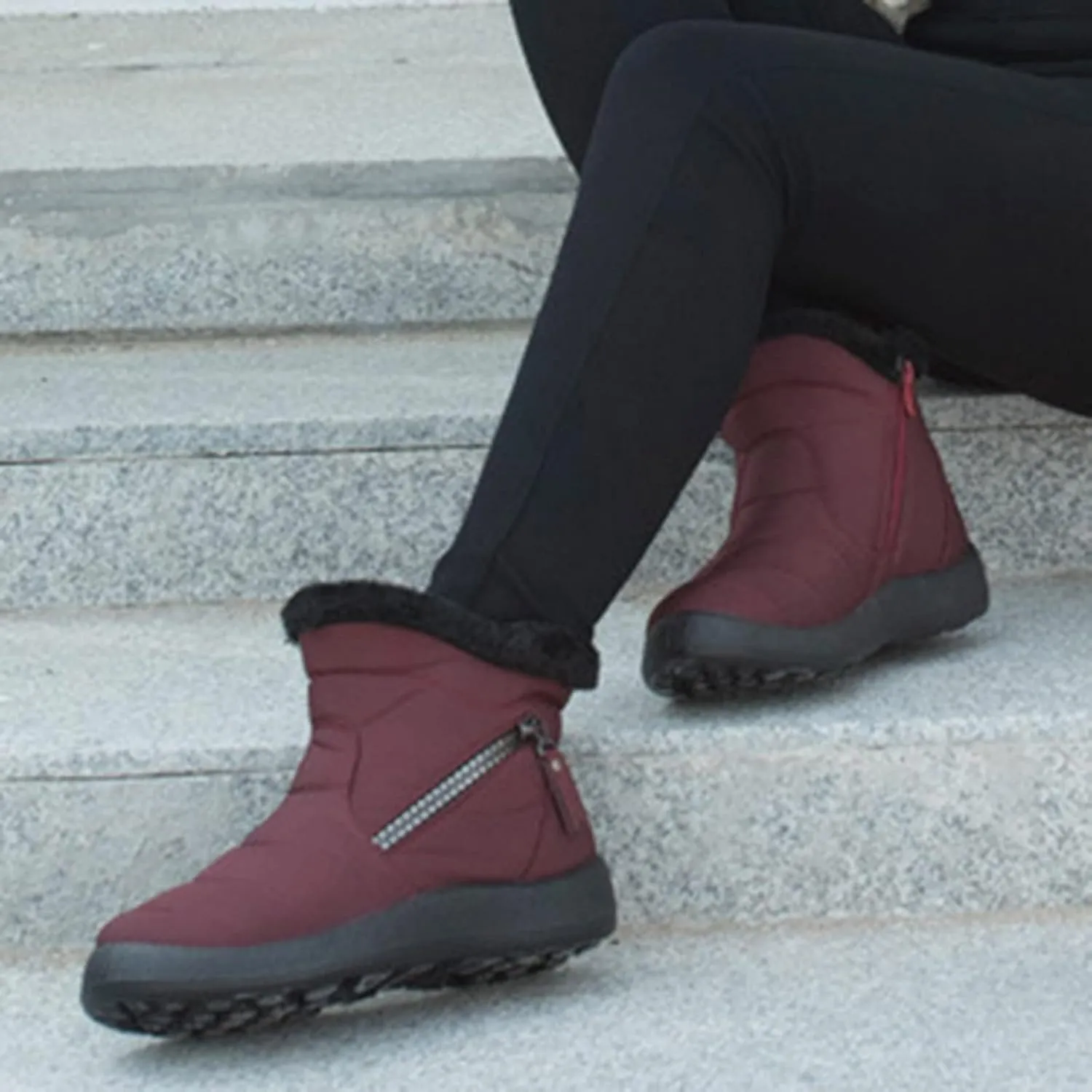 Women's Waterproof Snow Boots Zipper Snow Boots Women Waterproof Brown Waterproof Snow Boots Wide Boots for Winter Waterproof Women 2023 Tall Winter Boots for Women Snow