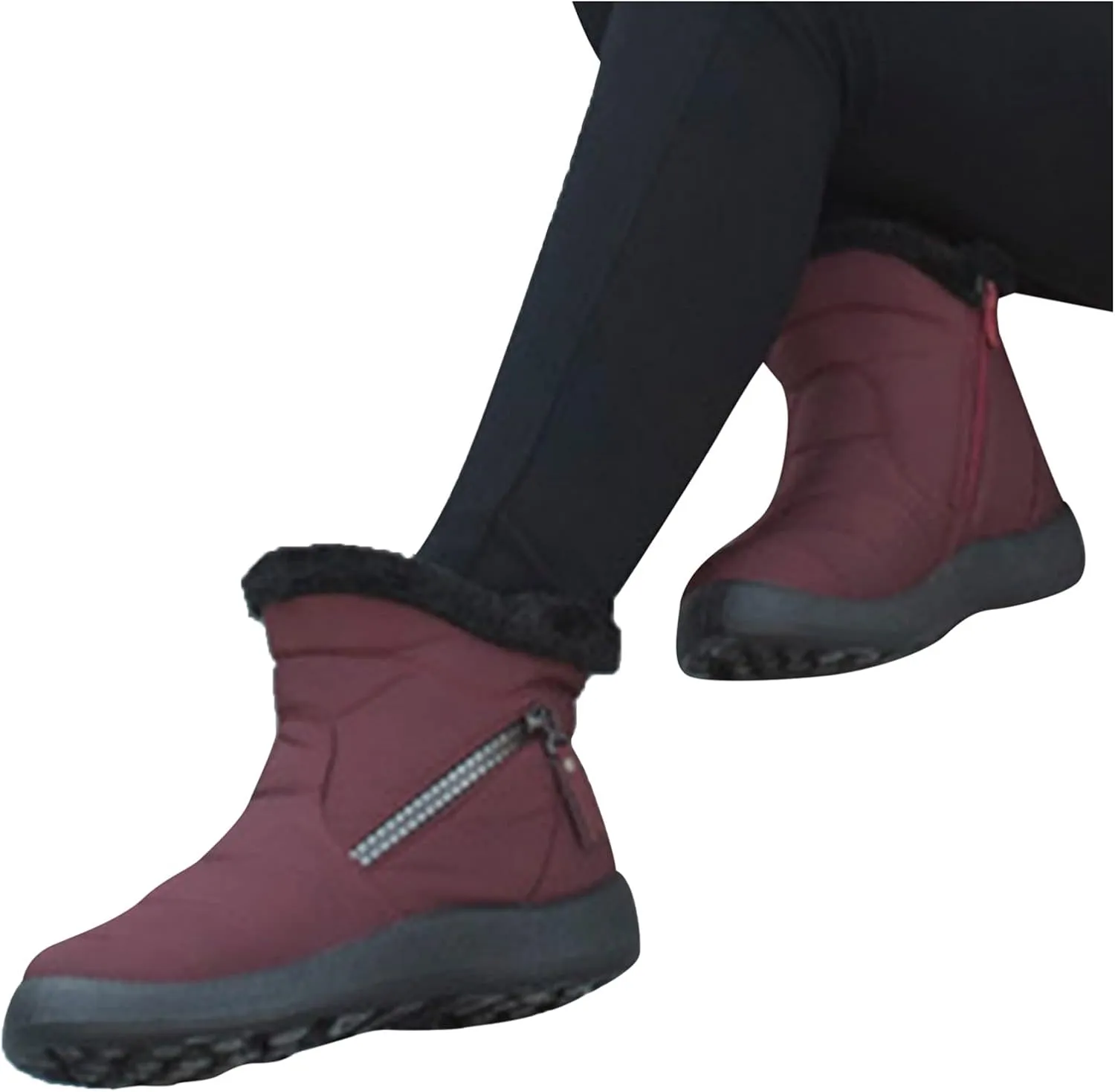 Women's Waterproof Snow Boots Zipper Snow Boots Women Waterproof Brown Waterproof Snow Boots Wide Boots for Winter Waterproof Women 2023 Tall Winter Boots for Women Snow
