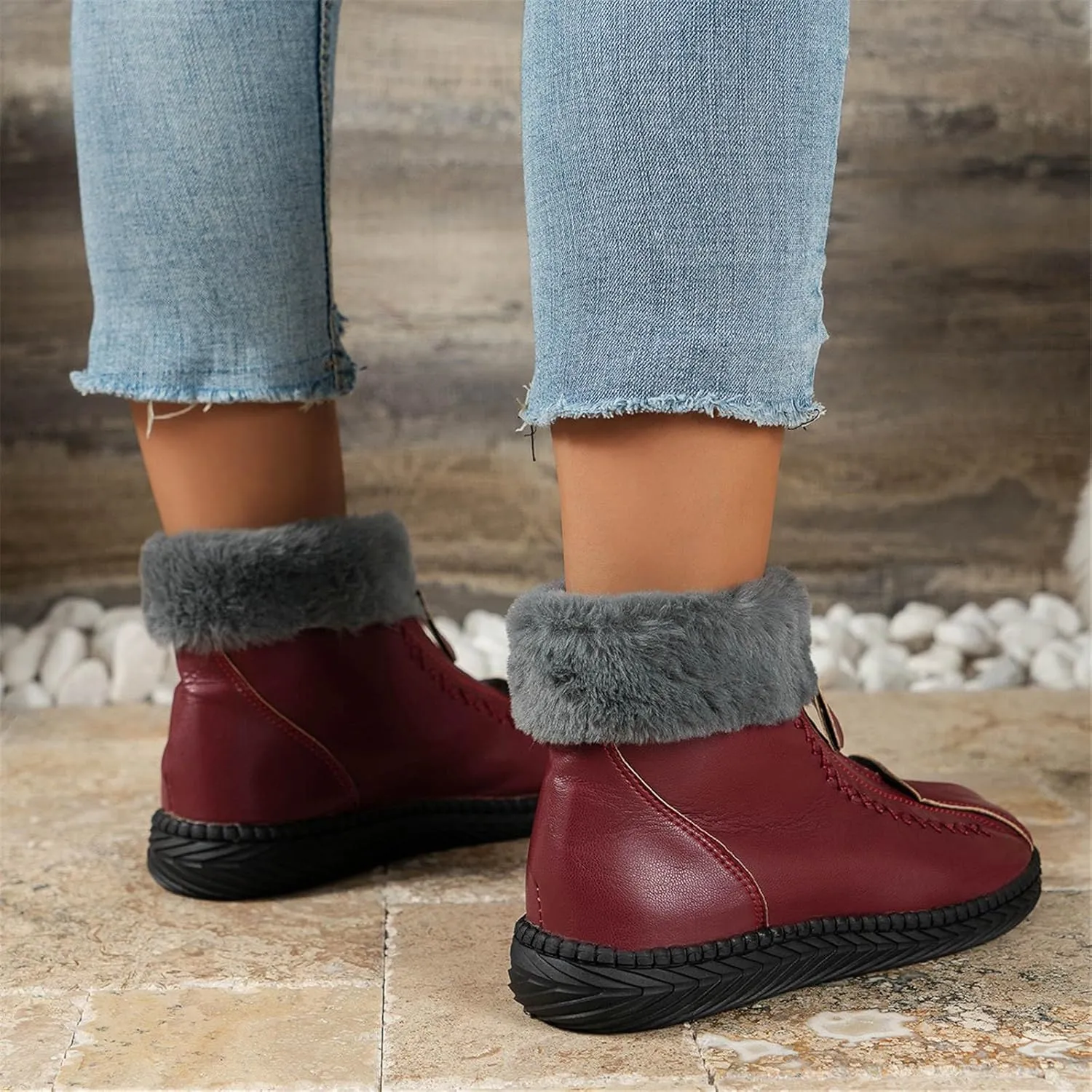 Women's Waterproof Snow Boots Zipper Snow Boots Women Waterproof Brown Waterproof Snow Boots Wide Boots for Winter Waterproof Women 2023 Tall Winter Boots for Women Snow