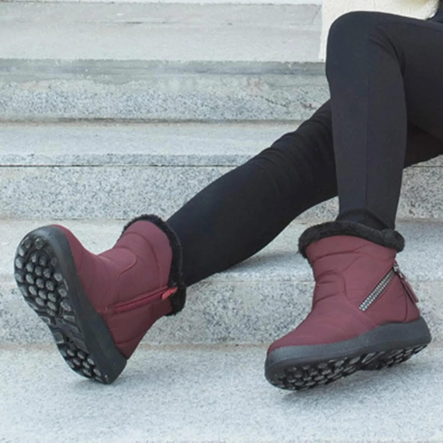 Women's Waterproof Snow Boots Zipper Snow Boots Women Waterproof Brown Waterproof Snow Boots Wide Boots for Winter Waterproof Women 2023 Tall Winter Boots for Women Snow