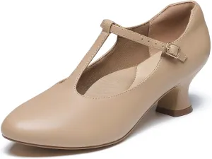 YESSA T-Strap Character Shoes for Women Dance Shoes 1920s Shoes for Ballroom Latin Salsa Folklorico Flamenco Tango Swing 2"/2.5"