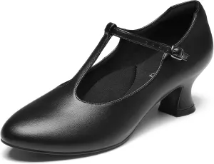 YESSA T-Strap Character Shoes for Women Dance Shoes 1920s Shoes for Ballroom Latin Salsa Folklorico Flamenco Tango Swing 2"/2.5"