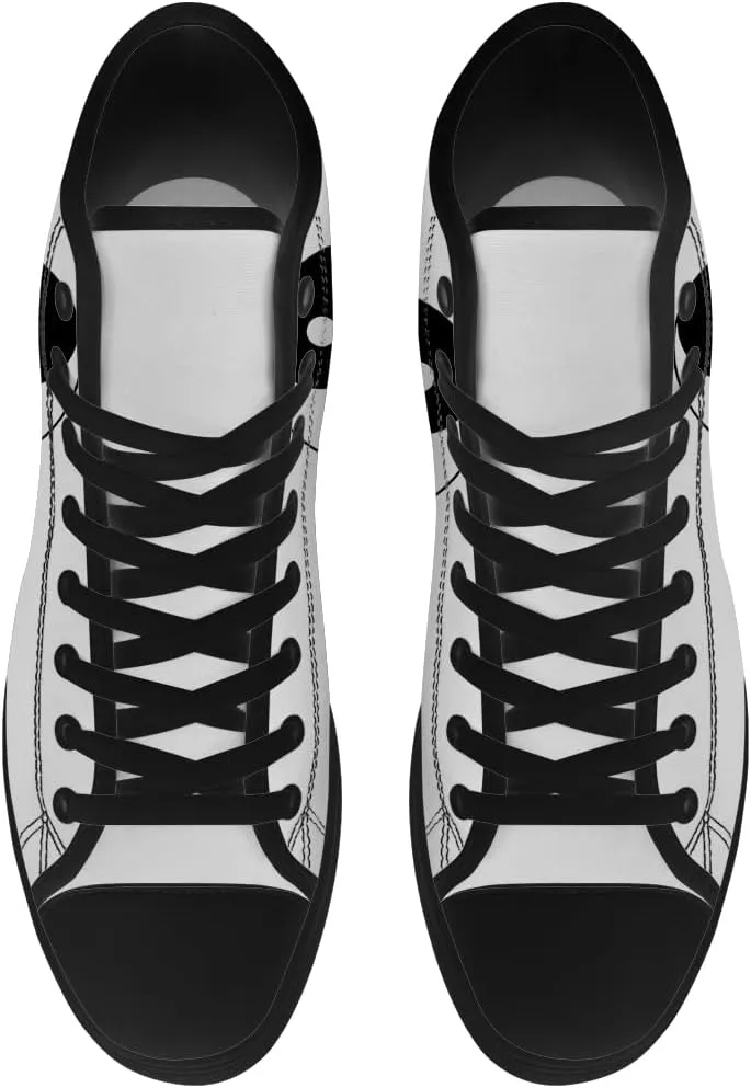 Yin and Yang Shoes High Top Canvas Sneakers Lace Up Casual Walking Shoes Gifts for Men Women