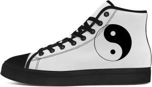 Yin and Yang Shoes High Top Canvas Sneakers Lace Up Casual Walking Shoes Gifts for Men Women