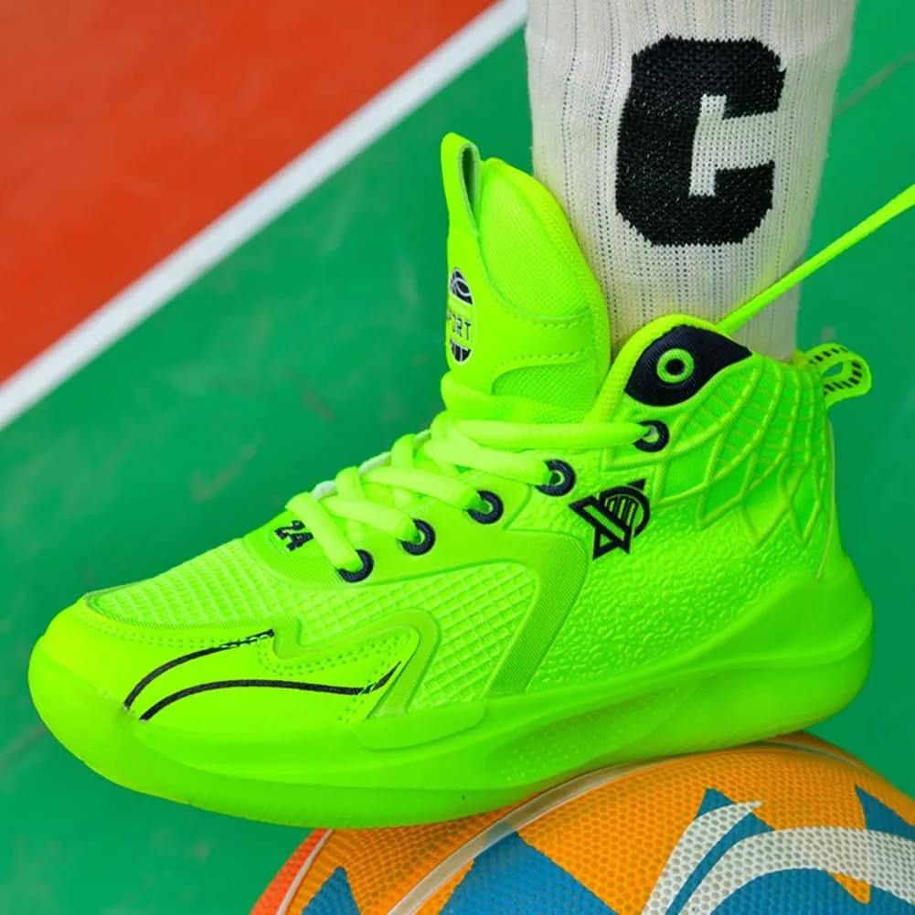 Youth Basketball Shoes, Student Sports Shoes, Breathable, Anti Slip, Shock-Absorbing, Unisex