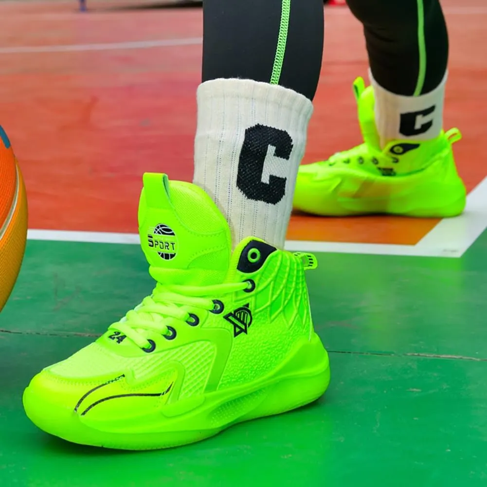 Youth Basketball Shoes, Student Sports Shoes, Breathable, Anti Slip, Shock-Absorbing, Unisex