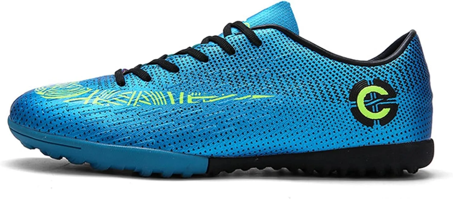 Youth Football Cleats,Comfortable Breathable TF Indoor Soccer Shoes Mens,Lace-Up Lightweight Non-Slip Soccer Cleats Boys,for Competition/Training