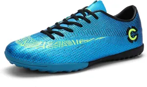 Youth Football Cleats,Comfortable Breathable TF Indoor Soccer Shoes Mens,Lace-Up Lightweight Non-Slip Soccer Cleats Boys,for Competition/Training