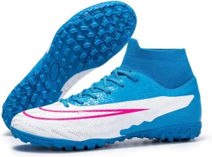 Youth Wide Soccer Cleats Competition Ready, Football Cleats Professional Lightweight Turf Ground Training for Big Boys Athletic Footwear
