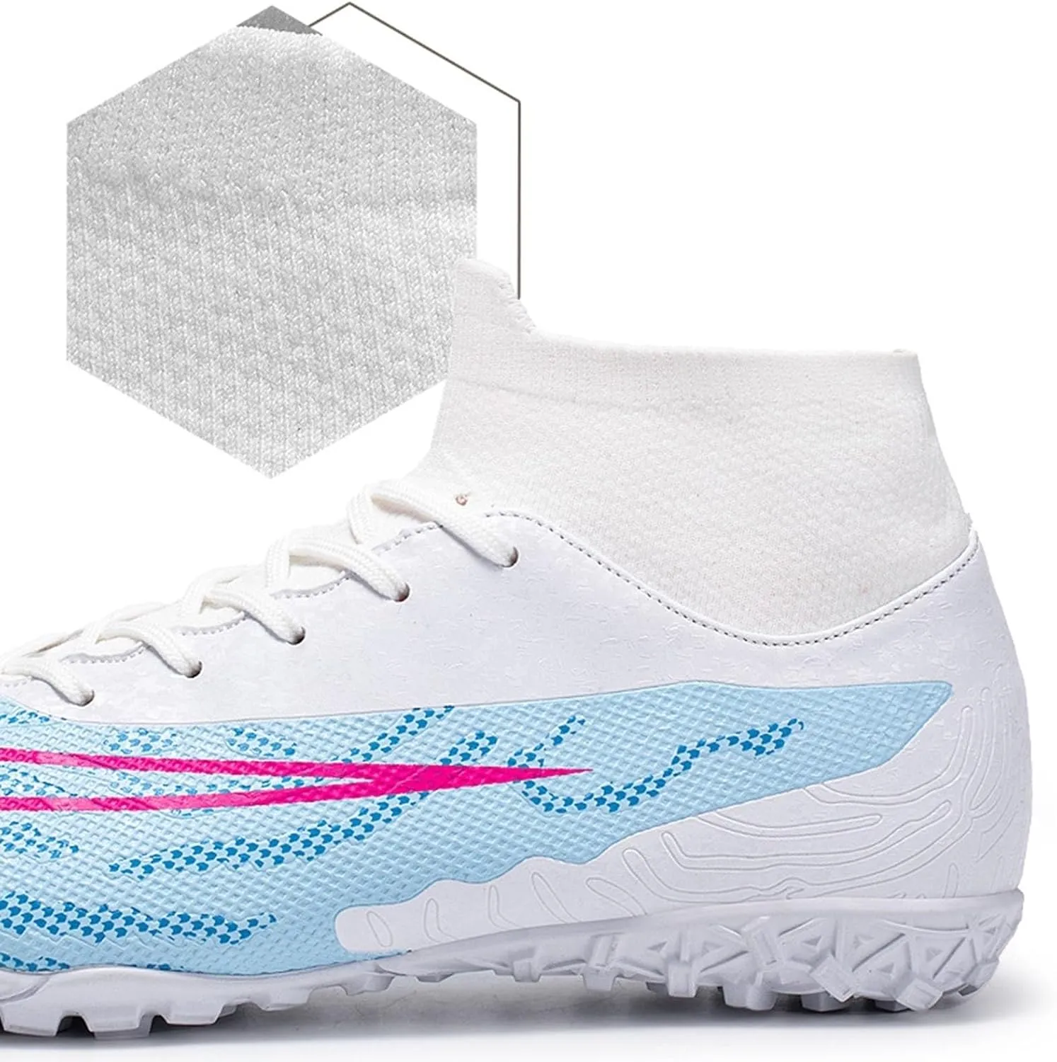 Youth Wide Soccer Cleats Competition Ready, Football Cleats Professional Lightweight Turf Ground Training for Big Boys Athletic Footwear